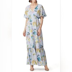 Slate and Willow Blue Floral Maxi Dress